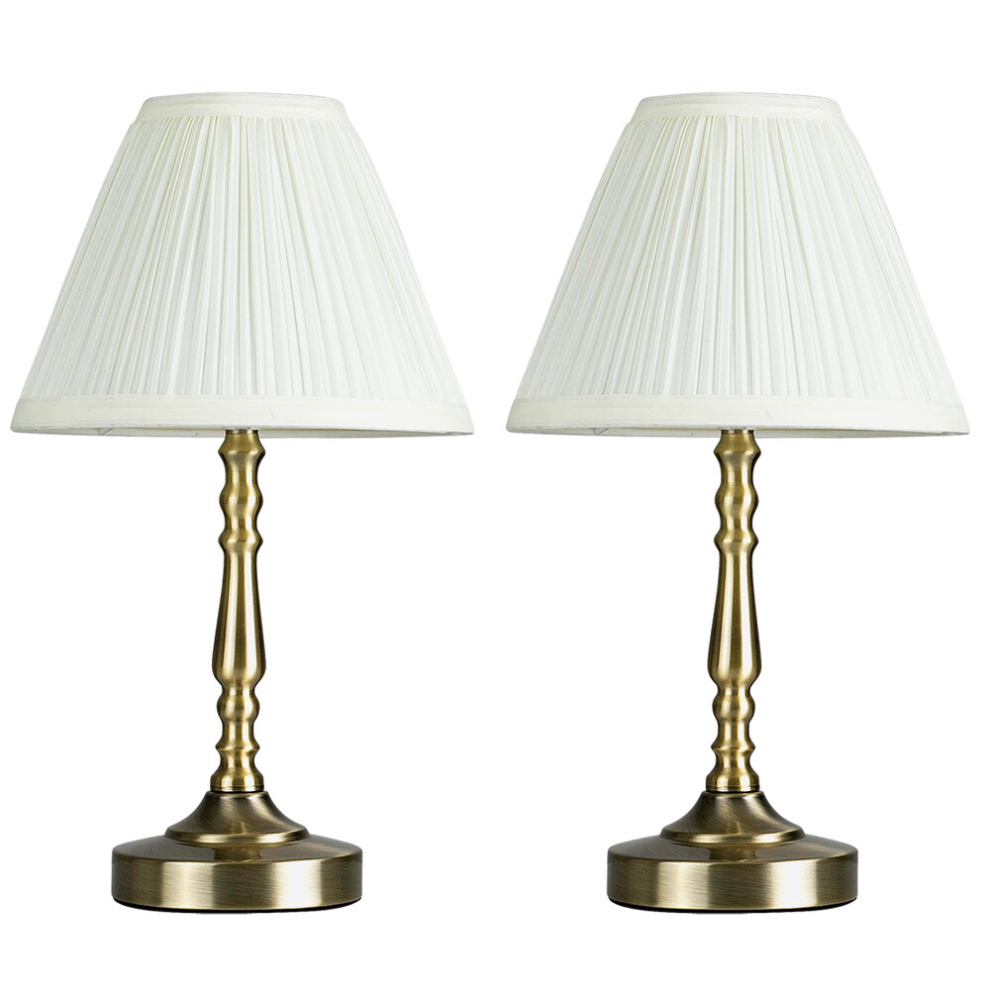 Sienna Pair of Gold Table Lamps Touch On/Off Dimmable