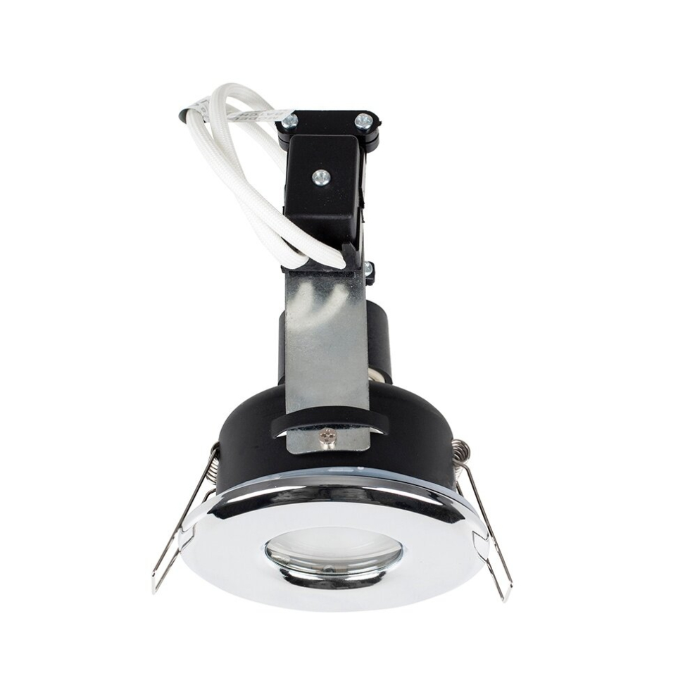 Pack of 6 Bathroom/Shower/Soffit IP65 Polished Chrome GU10 Recessed Ceiling Downlights