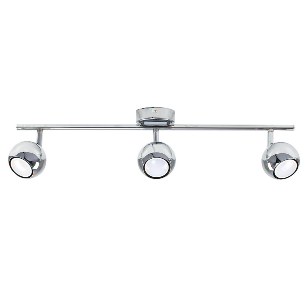 Retro Eyeball Spotlight 3 Way Silver Ceiling Bar Spotlight