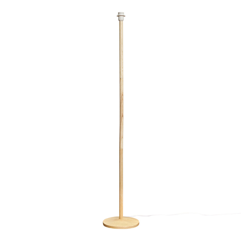 Single Stem Natural Light Wood Floor Lamp Base