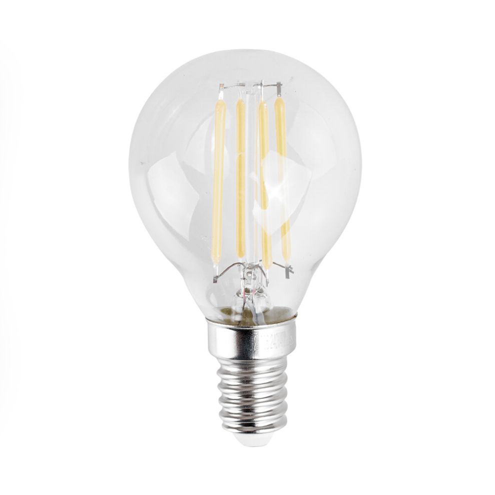 6 Pack Retro Style 4w LED Filament SES E14 Clear Golfball Bulbs 6500K