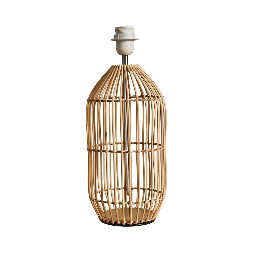 Contemporary Large Natural Rattan Cylinder Table Lamp Base