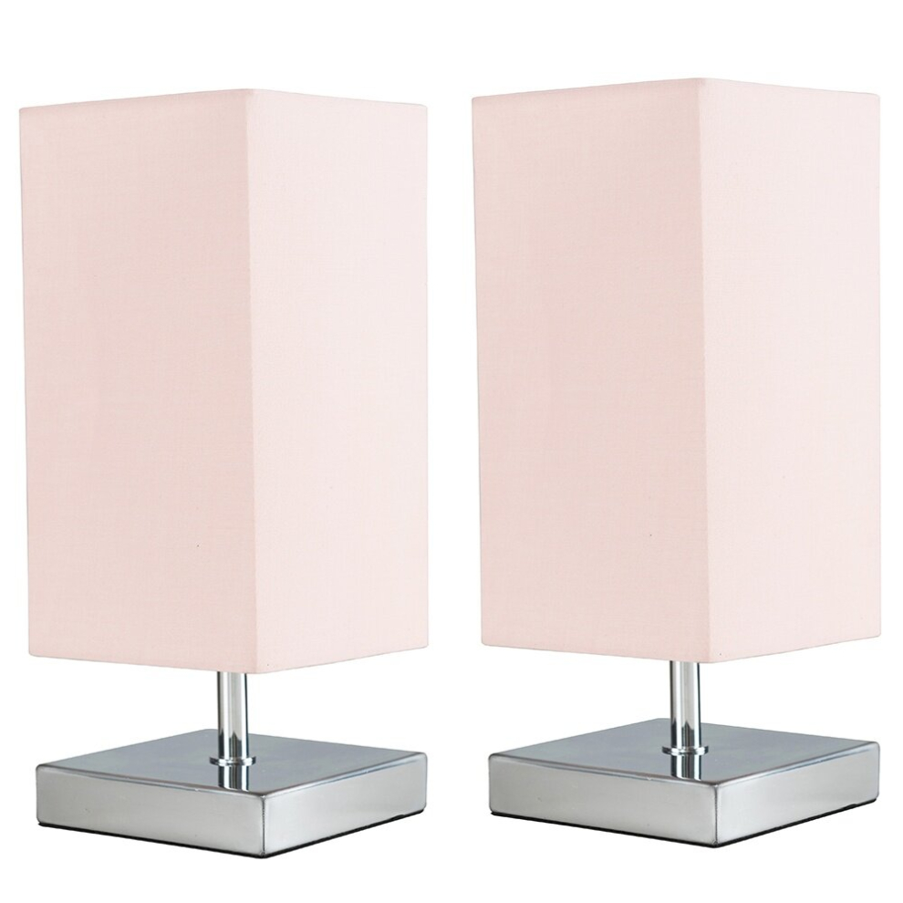 Yuko Pair Of Silver Table Lamp Touch On/Off Dimmable