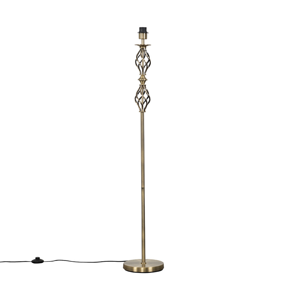 Traditional Style Antique Brass Double Twist Floor Lamp Base