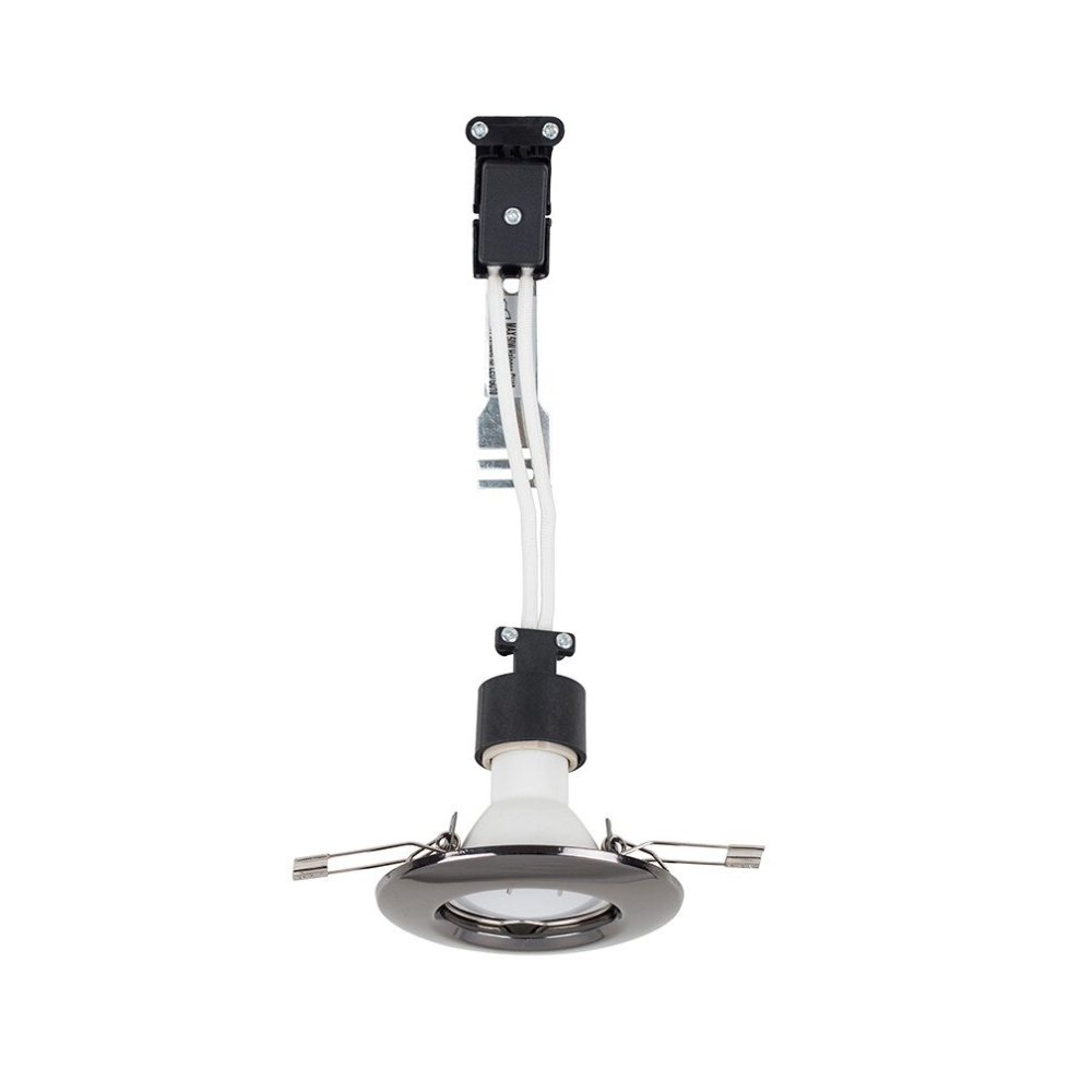 Pack of 10 - Black Chrome Recessed GU10 Ceiling Downlight Fittings