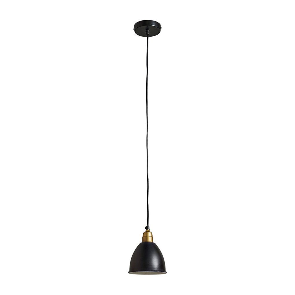 Contemporary Matt Black & Gold Dome Ceiling Pendant Light Fitting