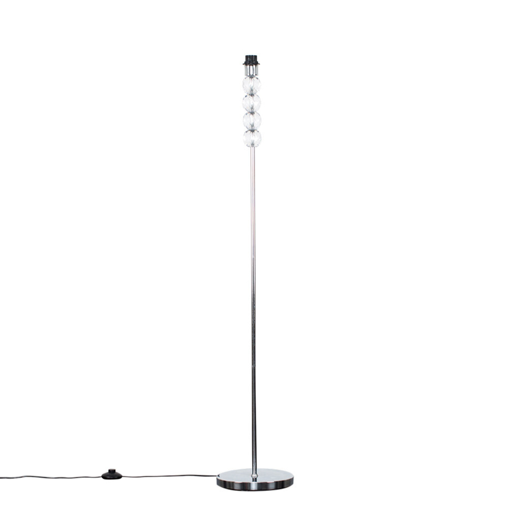 Modern Silver Chrome & Clear Acrylic Ball Floor Lamp Base
