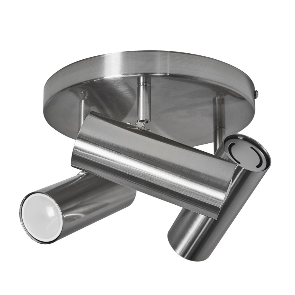 Gamma 3 Way Brushed Chrome Ceiling Bar Spotlight