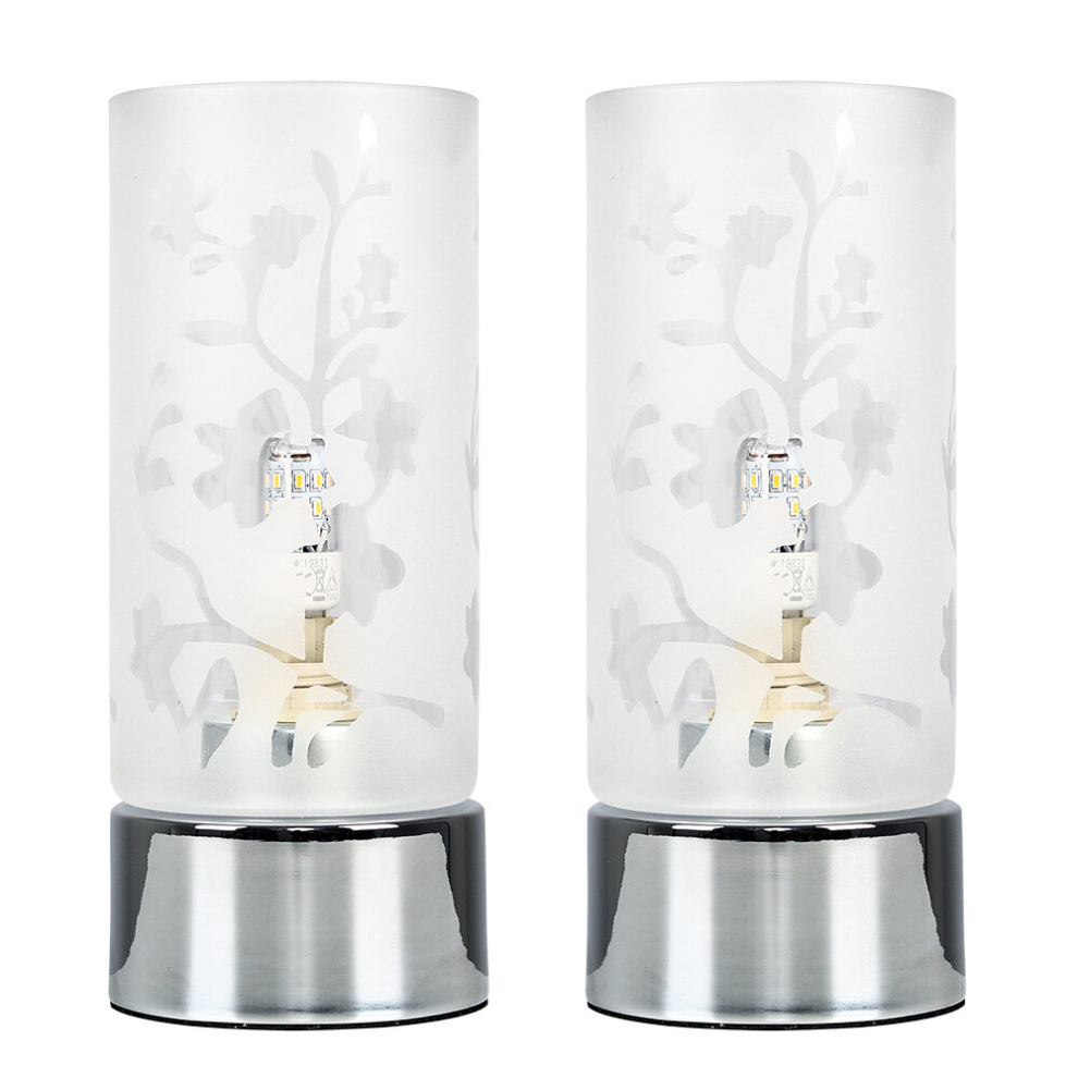 Florette Pair of Silver Table Lamp