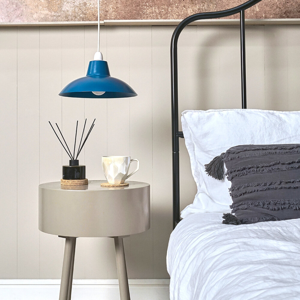 Retro Style French Blue Metal Easy Fit Ceiling Pendant Light Shade