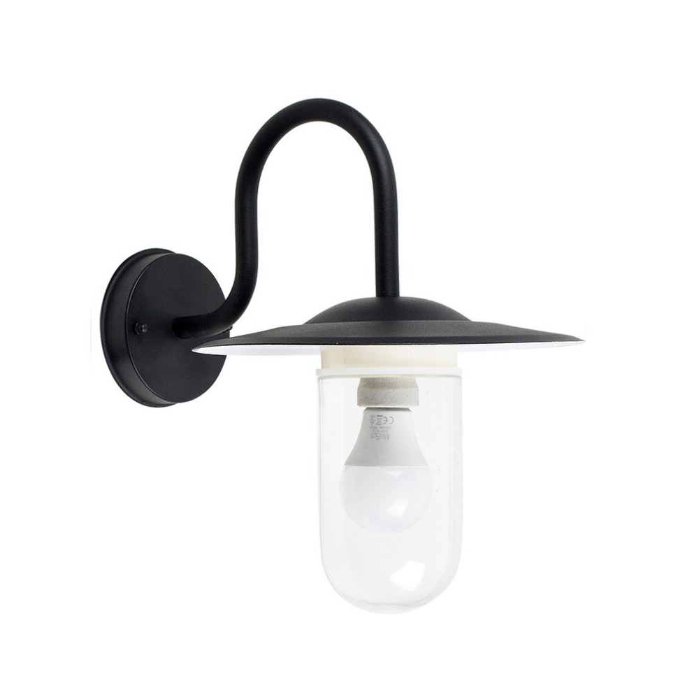 Lynton Black Outdoor Wall Lantern with LED Bulb