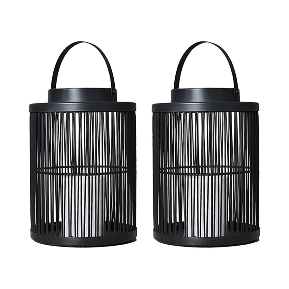 Lantern 2 Pack Black Outdoor Decorative Light