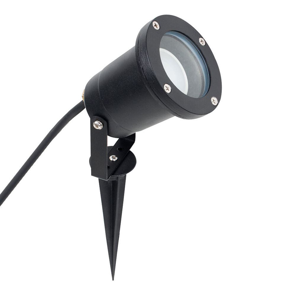 Modern Ground Spike/Wall Mount Outdoor Light in a Black Finish - IP65 Rated