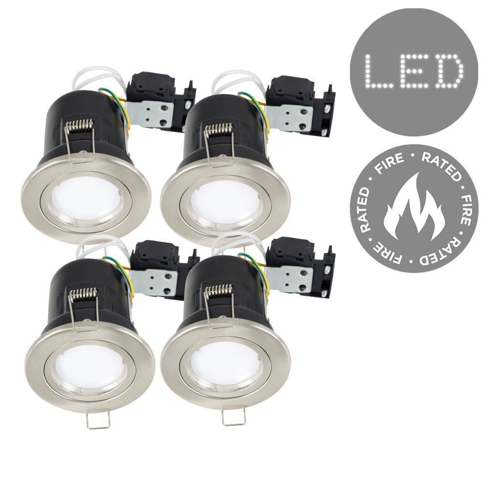 Downlight Fire Rated 4 Pack Silver Ceiling Downlight