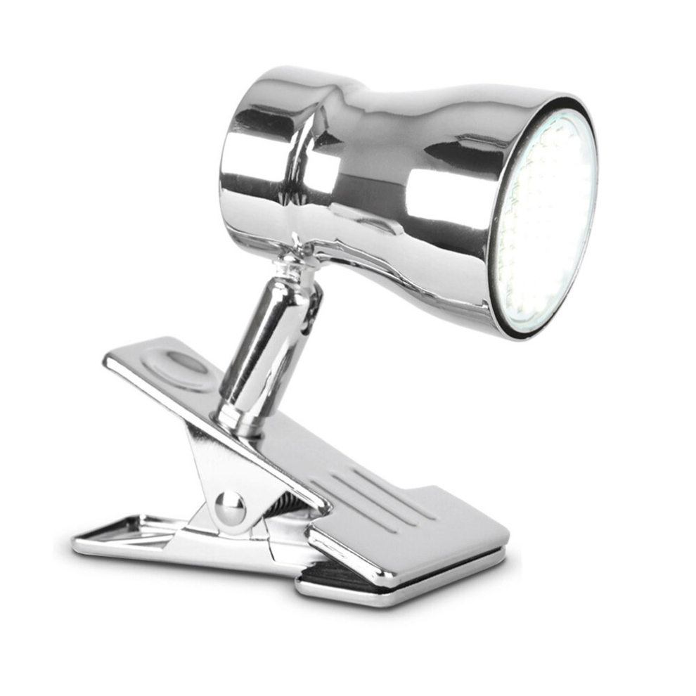 Clamp On Adjustable Desk Lamp Spotlight in a Polished Chrome Finish