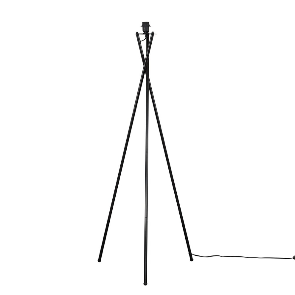 Modern Gloss Black Metal Tripod Floor Lamp Base