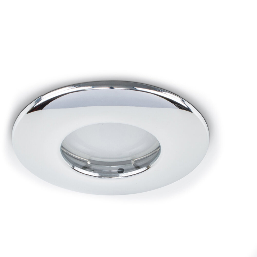 Fire Rated Bathroom/Shower IP65 Rated Chrome Domed Ceiling Downlight - Complete with a 5w LED Bulb [6500K Cool White]