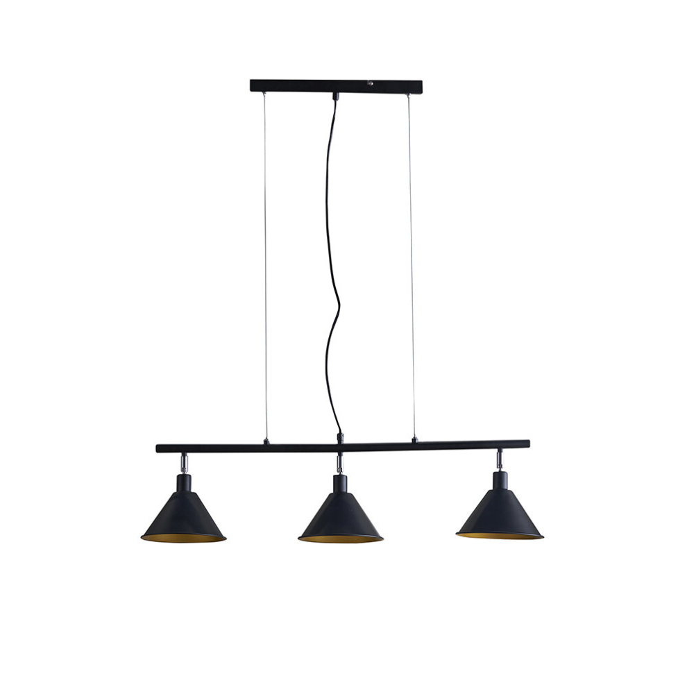 Brisner 3 Way Black Ceiling Light Low Hanging Pendant