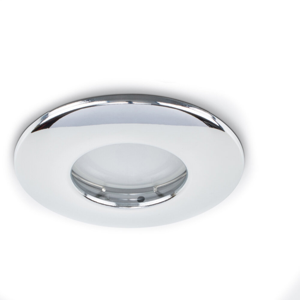 Fire Rated Bathroom/Shower IP65 Rated Chrome Domed Ceiling Downlight - Complete with a 5w LED Bulb [3000K Warm White]