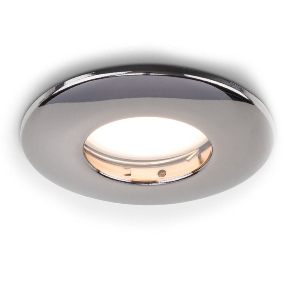 Fire Rated Bathroom/Shower IP65 Black Chrome Domed Ceiling Downlight- Complete with a 5w LED Bulb [3000K Warm White]