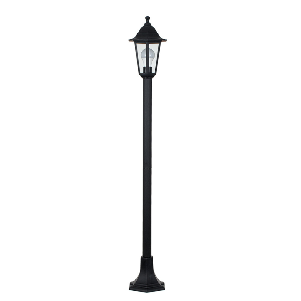 Traditional Victorian Style 1.2m Black IP44 Outdoor Garden Lamp Post Bollard Light - Complete with a 10w LED GLS Bulb [3000K Warm White]