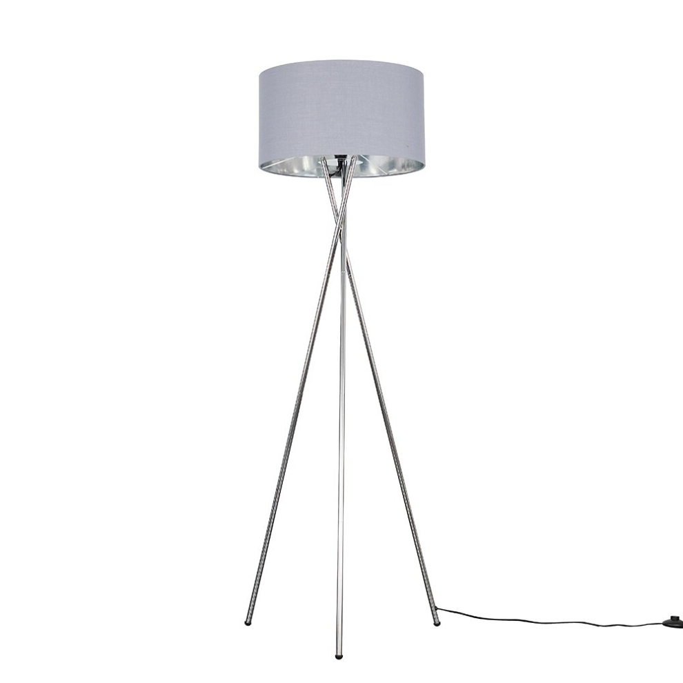 Camden Tripod Silver Floor Lamp Base