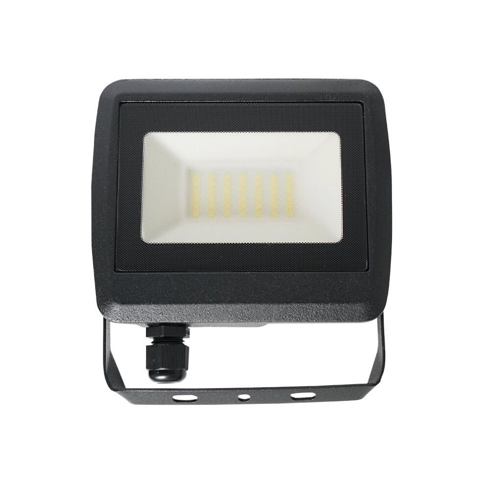 30w LED Slimline IP65 Black Outdoor Garden Flood Wall Light with Samsung Technology - [6500K Cool White]