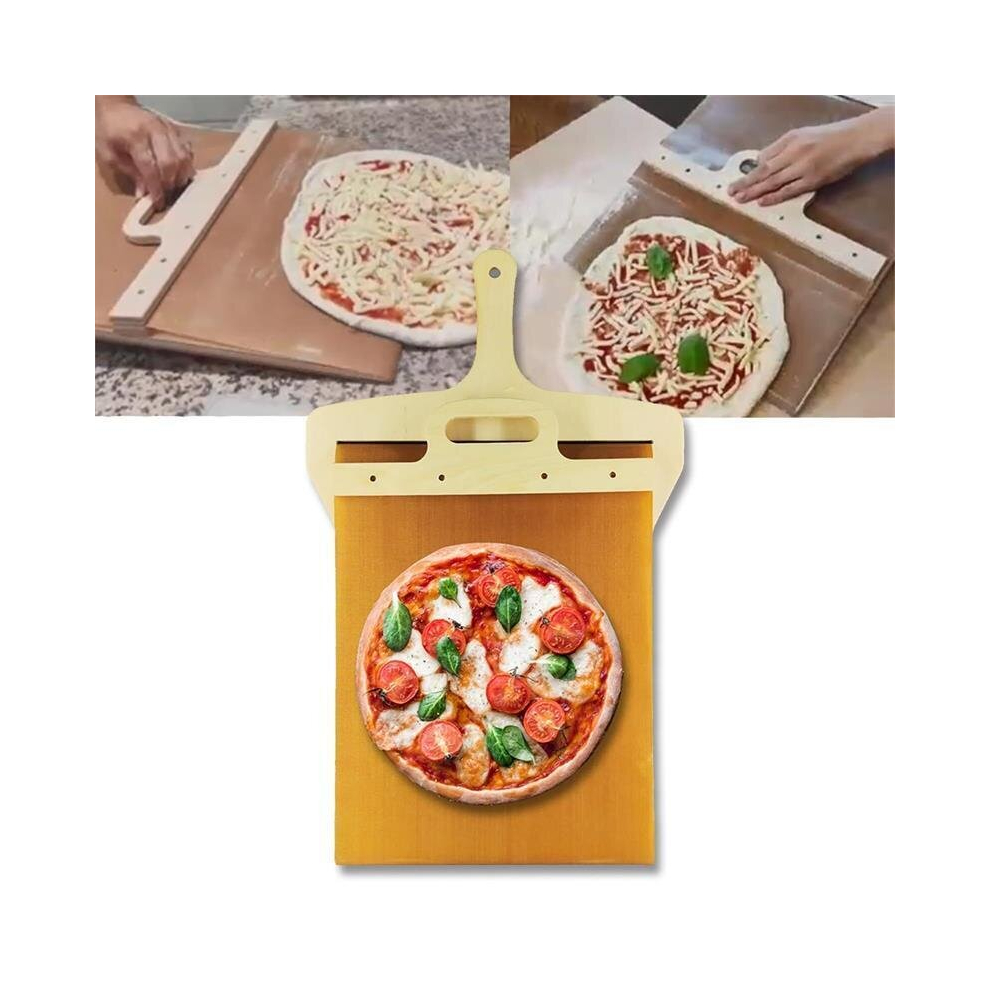 Bghone Wooden Sliding Pizza Peel With Handle - Dishwasher Safe, 45X20 Cm, 220 G, Durable Multi-Purpose Oven Shovel