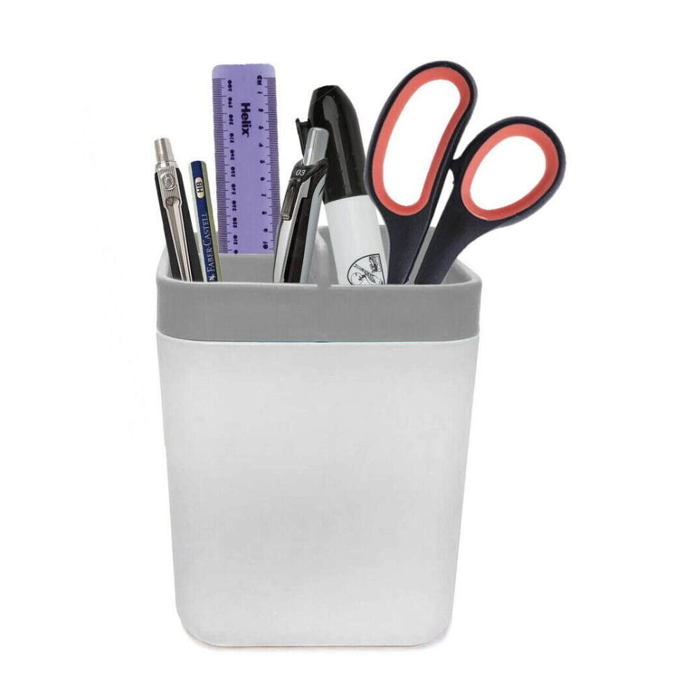(Grey) Desk Stationary Organiser Pen Pencil Pot Storage Tidy Holder Sink Cutlery Caddy
