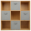 Charles Jacobs (4 Grey Drawers) Charles Jacobs Oak 9 Cube Open Book Shelf Storage 4