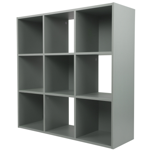 Charles Jacobs (No Drawers) Charles Jacobs Grey 9 Cube Open Book Shelf Storage 1