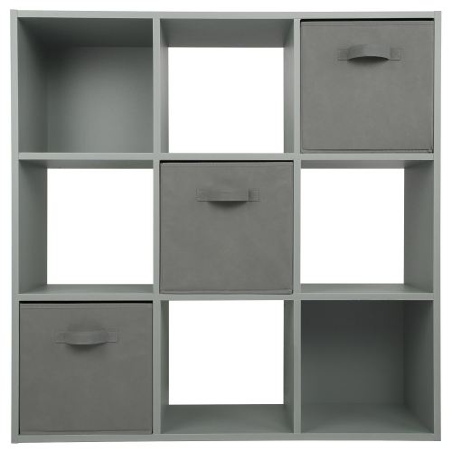Charles Jacobs (3 Grey Drawers) Charles Jacobs Grey 9 Cube Open Book Shelf Storage 1