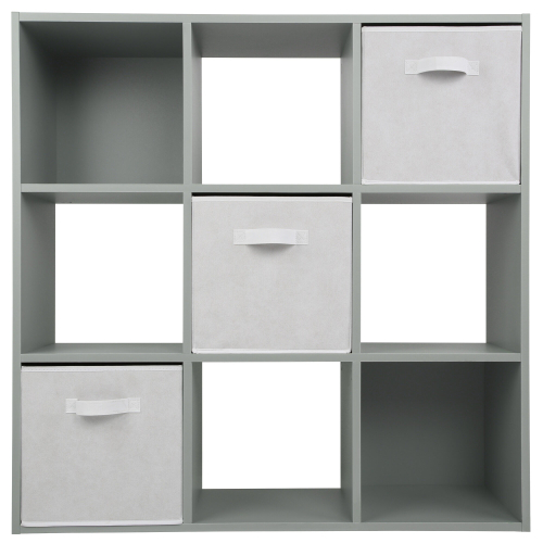Charles Jacobs (3 White Drawers) Charles Jacobs Grey 9 Cube Open Book Shelf Storage 1