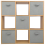 Charles Jacobs (5 Grey Drawers) Charles Jacobs Oak 9 Cube Open Book Shelf Storage 5