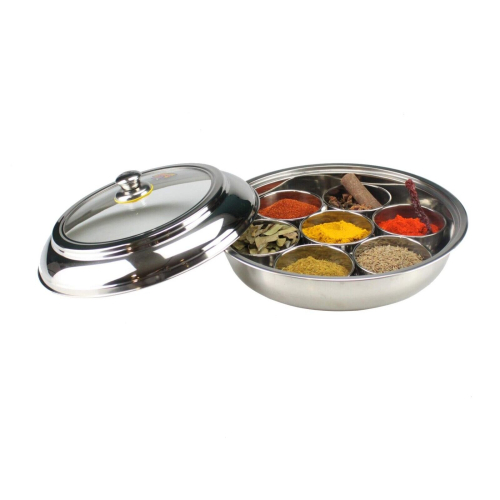 Authentic Spice Tin Indian Masala Dabba 7 Spices Storage Box SPICE KIT 2