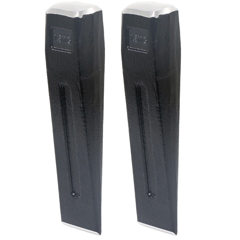 Spares2go Log Splitting Wedge Chisel Wood Fire Timber Splitter Maul Spikes (1.5Kg, 8", Pack Of 2)