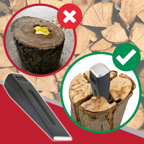 SPARES2GO Log Splitting Wedge Chisel Wood Fire Timber Splitter Maul Spike (1.5KG, 8") 2