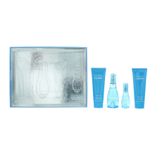 Davidoff Cool Water Woman Gift Set 50ml EDT Spray + Eau de Toilette 15ml + Body Lotion 75ml + Shower Gel 75ml