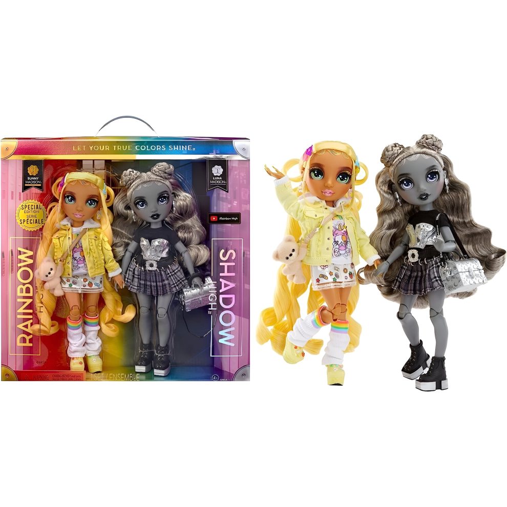 Rainbow High Shadow High Madison Twins 2 Fashion Doll Bundle SUNNY & LUNA