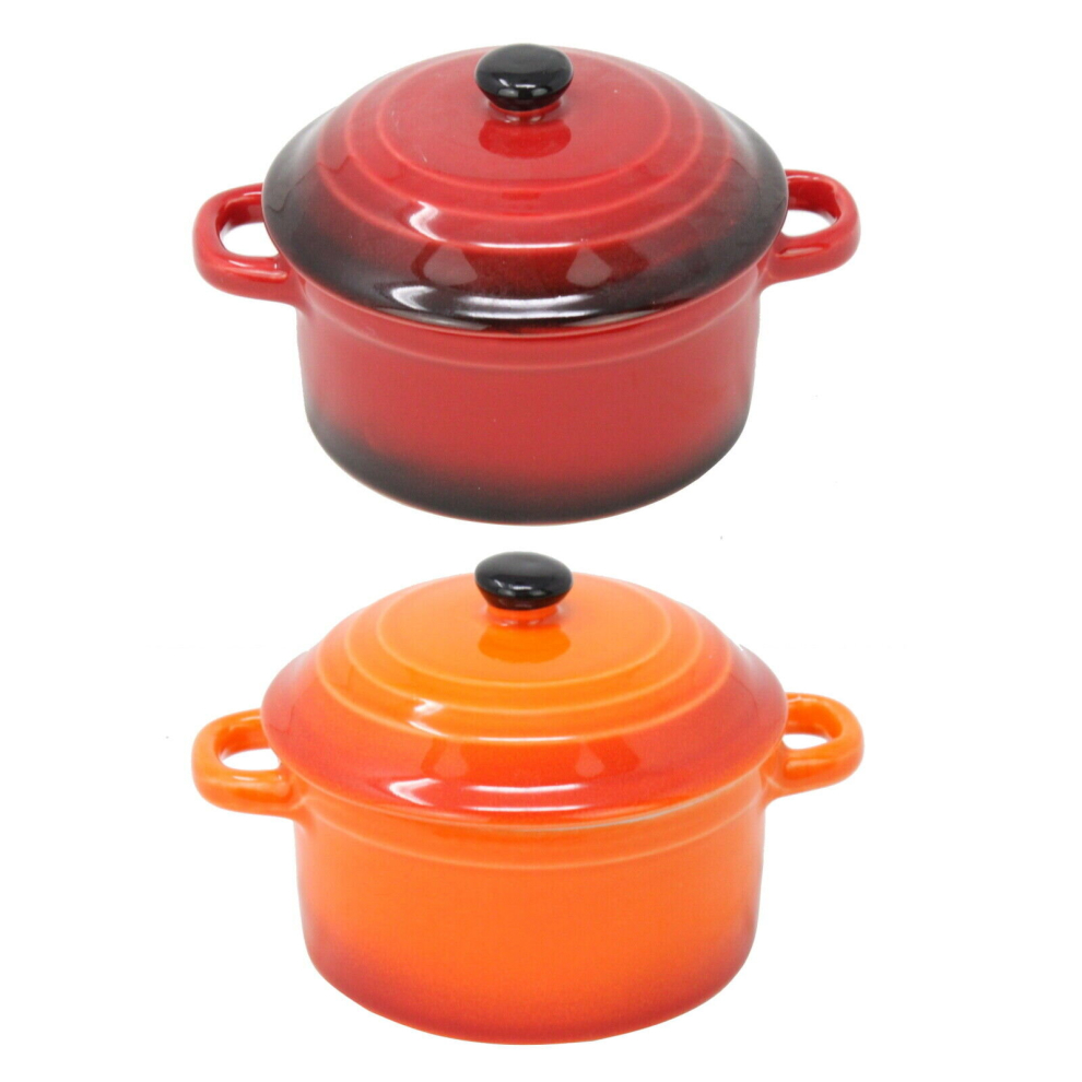 2x Oven Dish Mini Porcelain Stoneware Oven Stew Casserole Baking 300ml