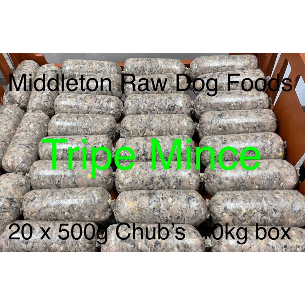 Sunukerr Frozen Minced Tripe 20X500g Chubs 10Kg (22Lbs) For Dogs Barf / Raw Green