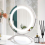 Costway Round Makeup Vanity Mirror with 3-Color Dimmable LED Lights, Smart Touch Control, 360 Rotation, Explosion-Proof Silver Mirror 1