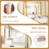 Casart 3 IN 1 Vanity Dressing Table Set Book Storage Shelf Ladder Desk Cushioned Stool 4