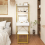 Casart 3 IN 1 Vanity Dressing Table Set Book Storage Shelf Ladder Desk Cushioned Stool 9