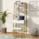 Casart 3 IN 1 Vanity Dressing Table Set Book Storage Shelf Ladder Desk Cushioned Stool 8