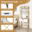 Casart 3 IN 1 Vanity Dressing Table Set Book Storage Shelf Ladder Desk Cushioned Stool 3