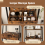 Casart 3 IN 1 Vanity Dressing Table Set Book Storage Shelf Ladder Desk Cushioned Stool 5