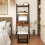 Casart 3 IN 1 Vanity Dressing Table Set Book Storage Shelf Ladder Desk Cushioned Stool 9