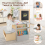 Costway Children's Art Easel & Drawing Table Bench Set Double-Sided Adjustable with Chalks 2