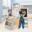 Costway Children's Art Easel & Drawing Table Bench Set Double-Sided Adjustable with Chalks 8